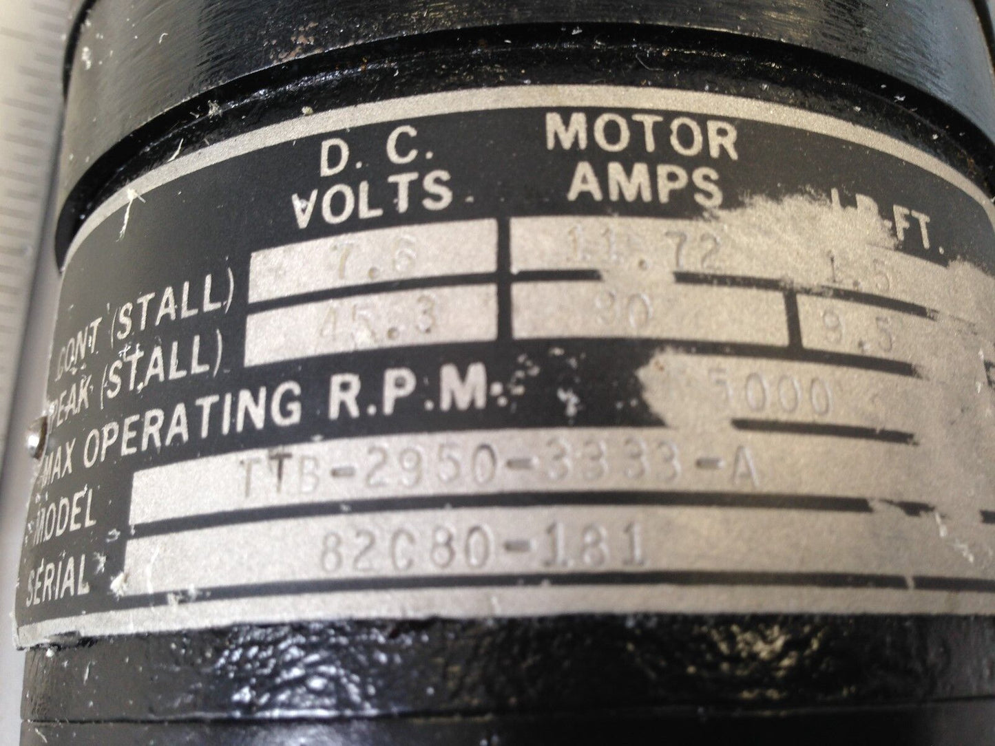 Kollmorgen Brake,Inland Ttb-2950-3333-A Dc Servo Motor,5000 Rpm,115V Brake,Fj