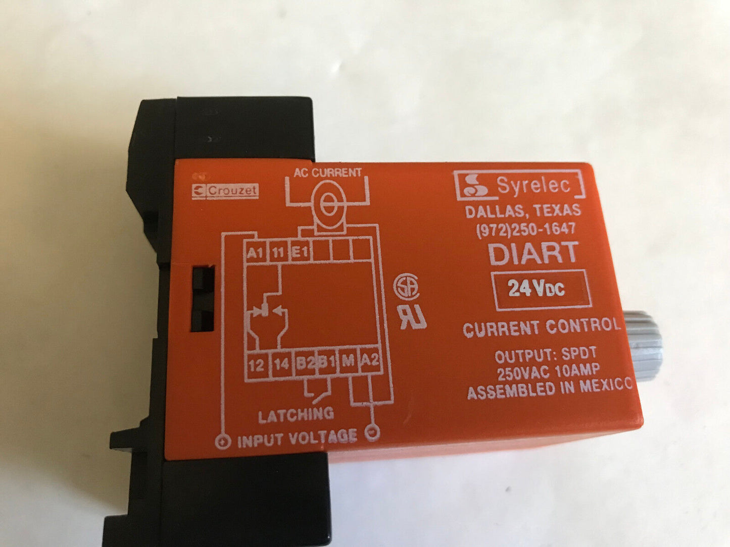 New Crouzet P2802 Timing Relay Sppt, 250 Vac/24 Vdc Diart 24D Current Control,Su