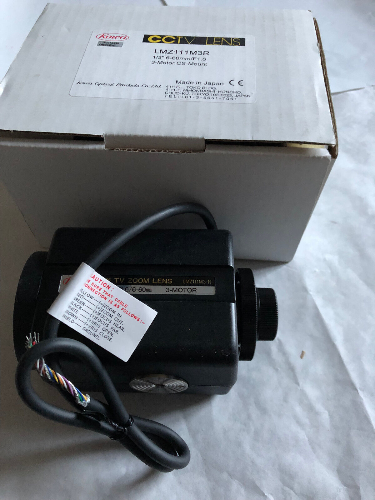 New Kowa Lmz111m3-R Motorized 10X Tv Zoom Lens,1/3" F1.6/6-60Mm Cs-Mount,Az