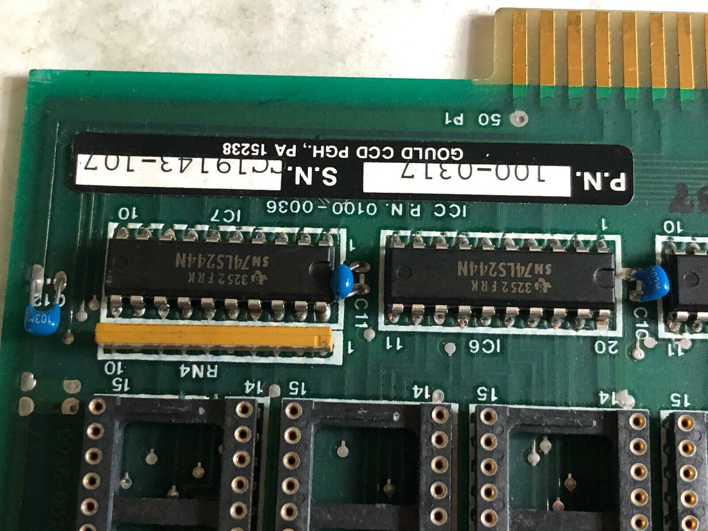 Gould Ccd 100-0317 Pc Circuit Board Control Assembly, Pcb 0100-0036,Sv,Cg