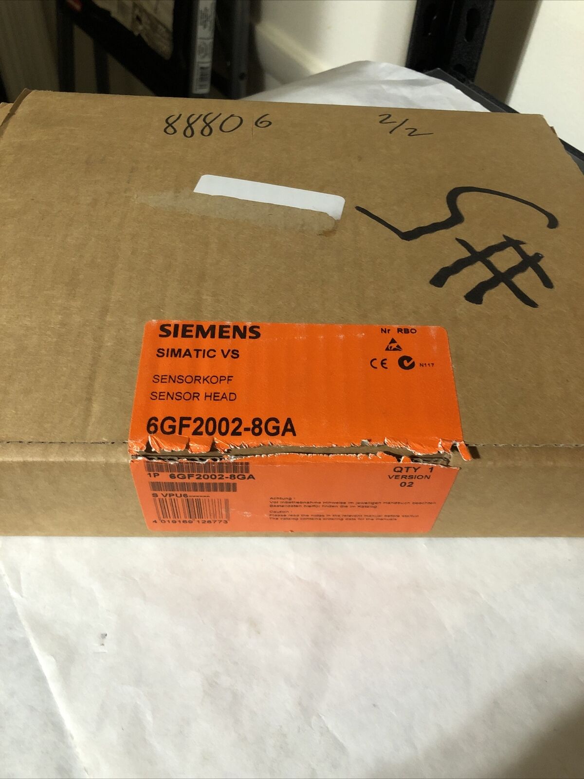 Siemens 6Gf2002-8Ga,1P 6Gf2 002-8Ga,Svps7 133359 Sensor Head Simatic Vs,Fi,Sf,Bq