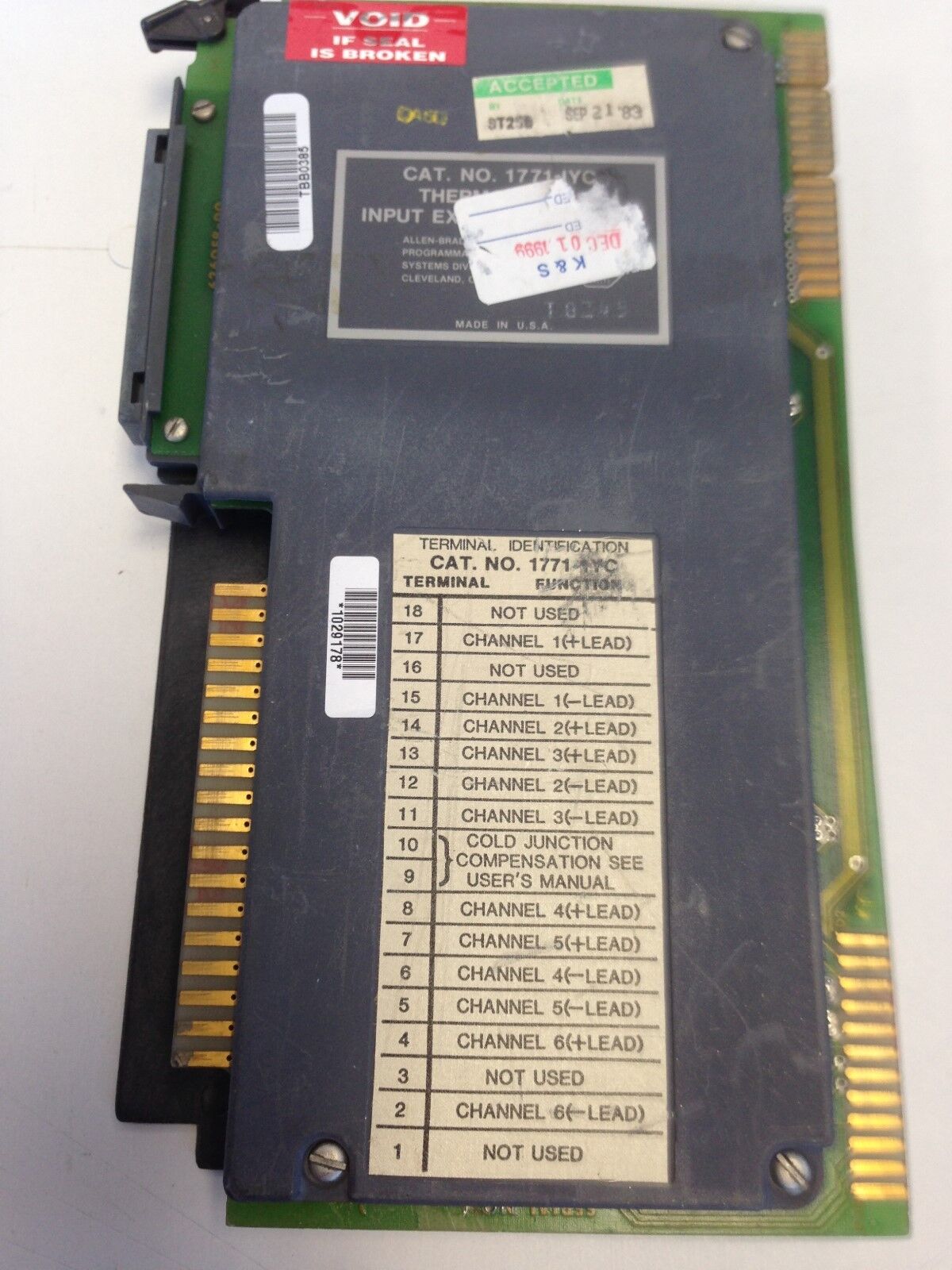 A-B 1771-1Yc,Allen Bradley 1771-Iyc Thermocouple Input Expander Mod.,Dc
