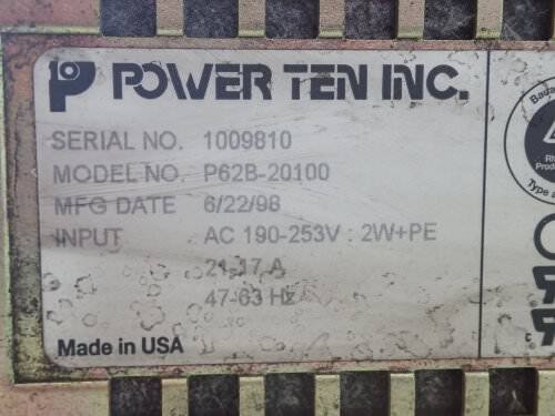 Power Ten P62b-20100 Power Supply,Ez
