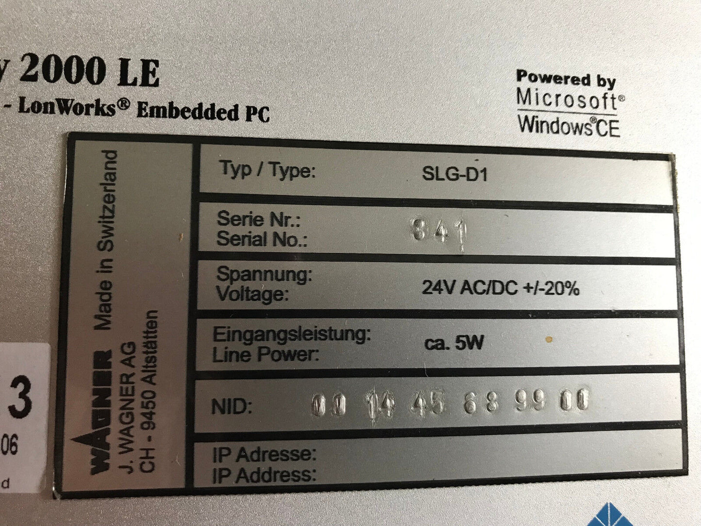 Gesytec Gipsy 2000 Le,0360113 Gipsy 2000-Le Ethernet-Lonworks Module Slg-D1,Es
