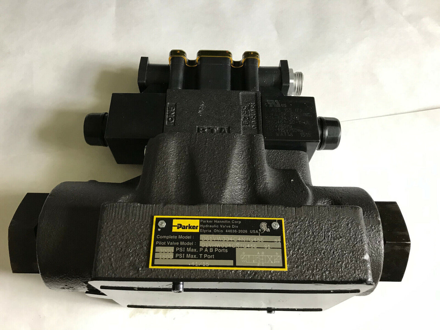 Parker D1vhw004cnyg456,D61vw004c4nyg456 Hydraulic Solenoid Valve,1801300,120V,Tf