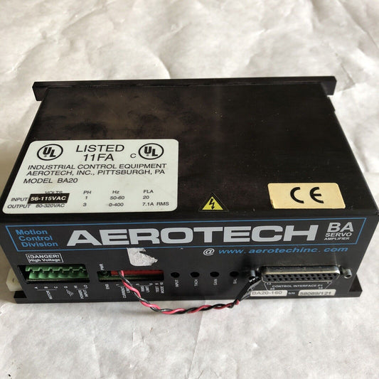 Aerotech Ba20-160 Servo Amplifier,3-Ph,0-400Hz, 7.1A Rms Industrial Ba20,Em