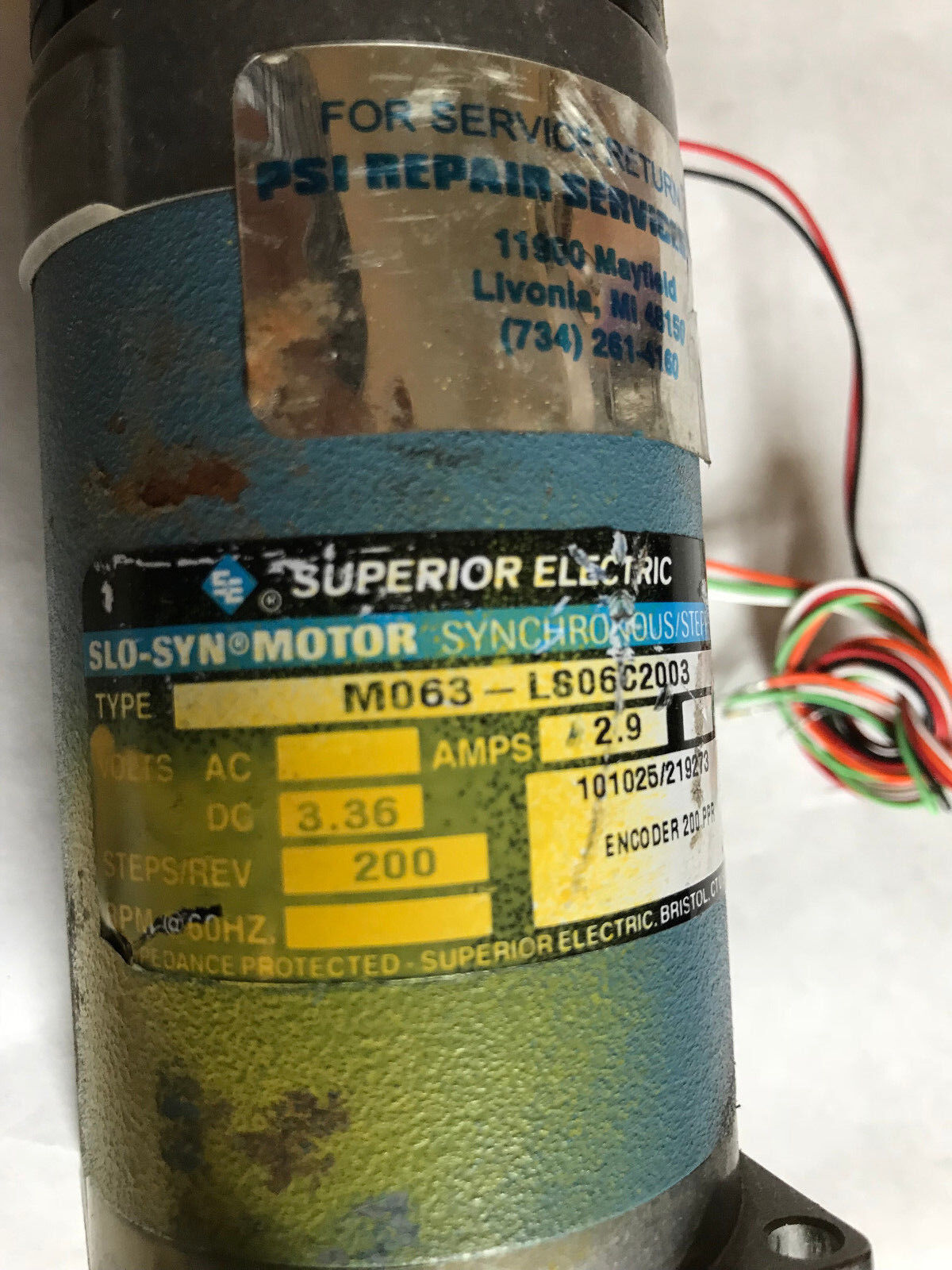 Superior M063-Ls06c2003, Mo63-Ls06c2003 Slo-Syn Dc Stepping Motor 3.36V,Sb