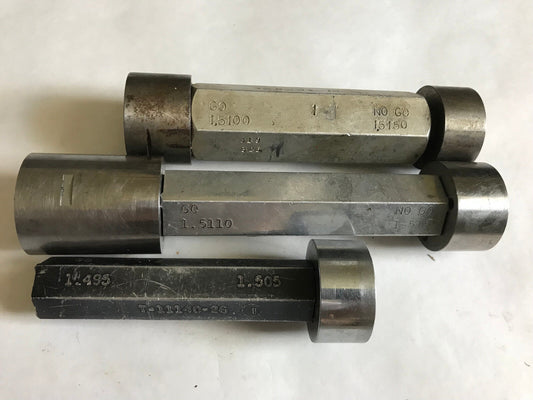 Lot The Pipe Machinery Go No Go Plug Gage 1.5110 1.5150 1.5100 1.5150 1.505,Ac