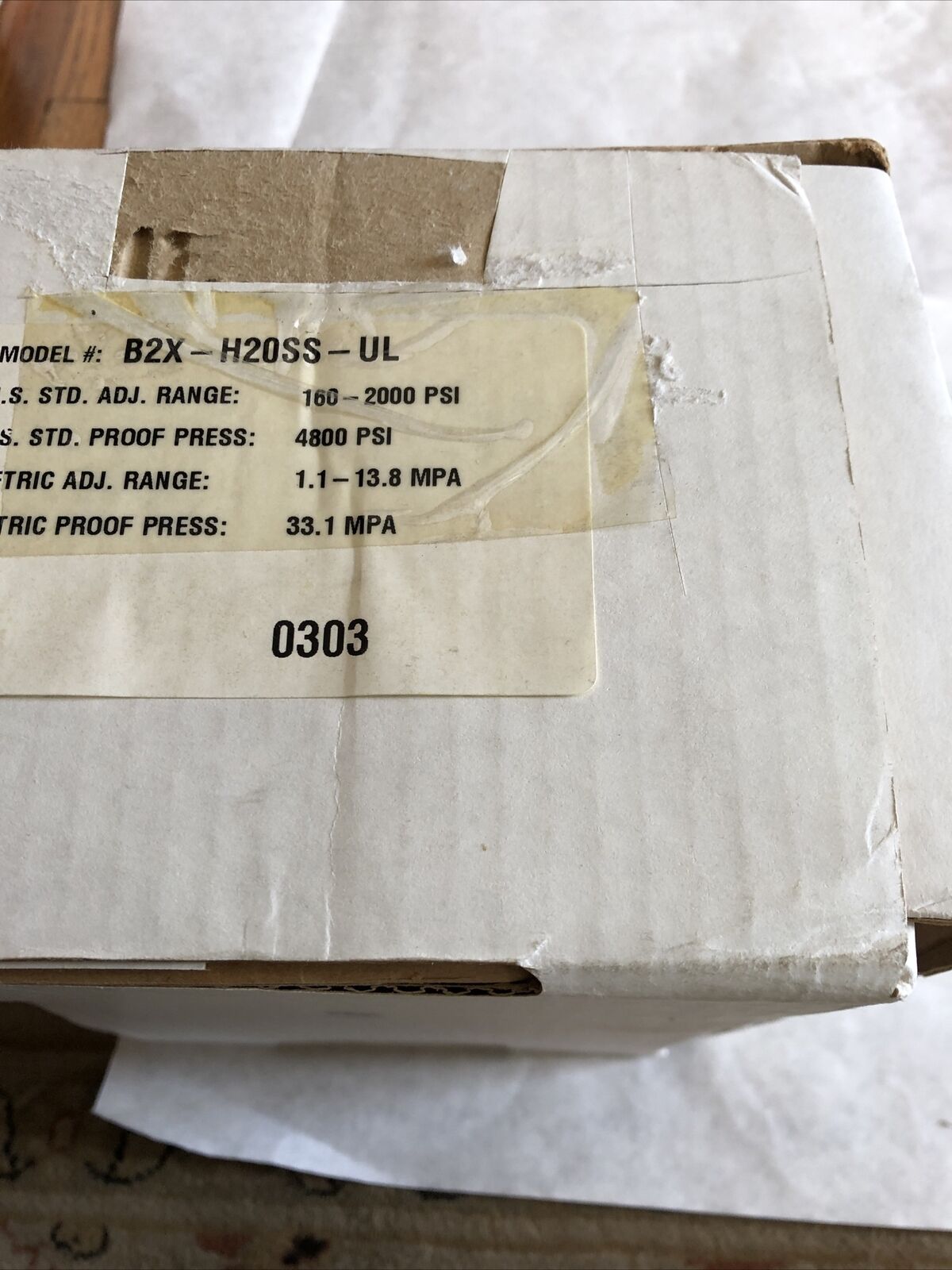 New Barksdale B2x-H20ss-Ul Bourdon Switch 4800Psi,33.1 Mpa,Bd
