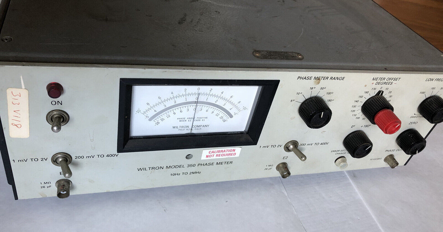Wiltron 350 Phase Meter, 120 Vac ,Ev