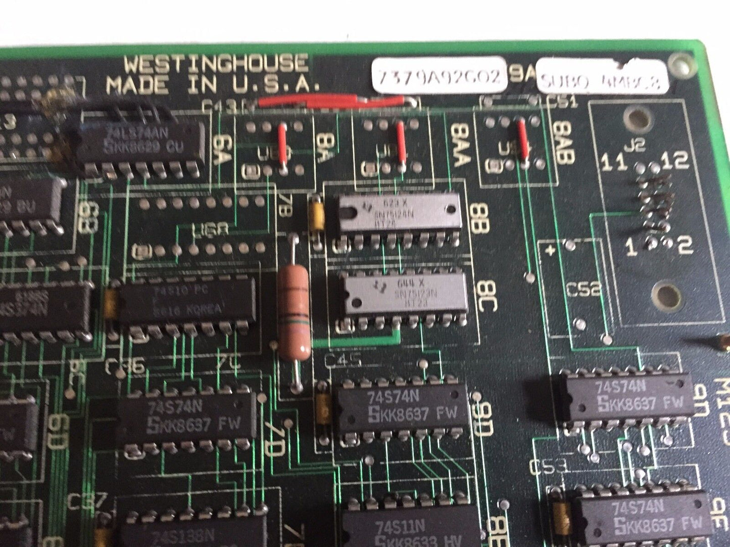 Westinghouse 7379A92,7379A92g02,7379A92g02 Subq 4Mbc8 Board,Bl