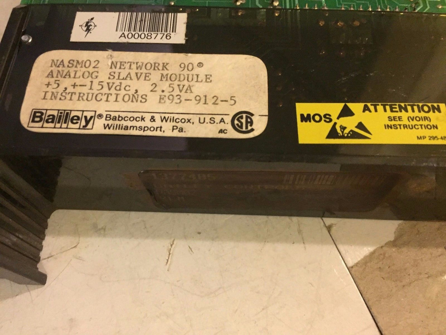 Bailey 6634744K1,Bailey Analog Slave Mv/Tc,6634744Ki,Bailey No 6634744K1,Az
