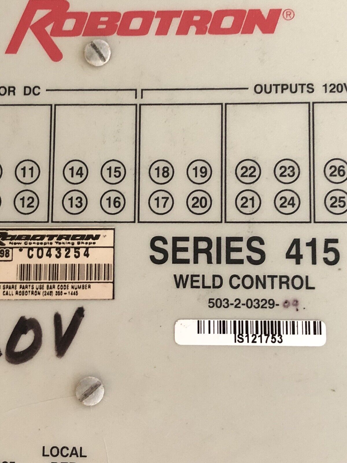 Robotron 503-2-0329-09,Series 415 Weld Controller 503-20329,V8.021,4730042301,Dk