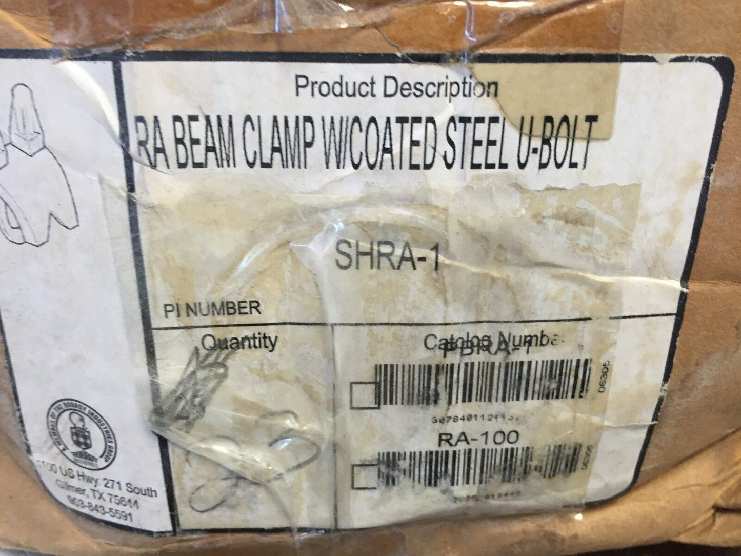 New Lot Ra Beam Clamp Shra-1 W/Coated Steel U-Bolt,Ocal 1,Aa