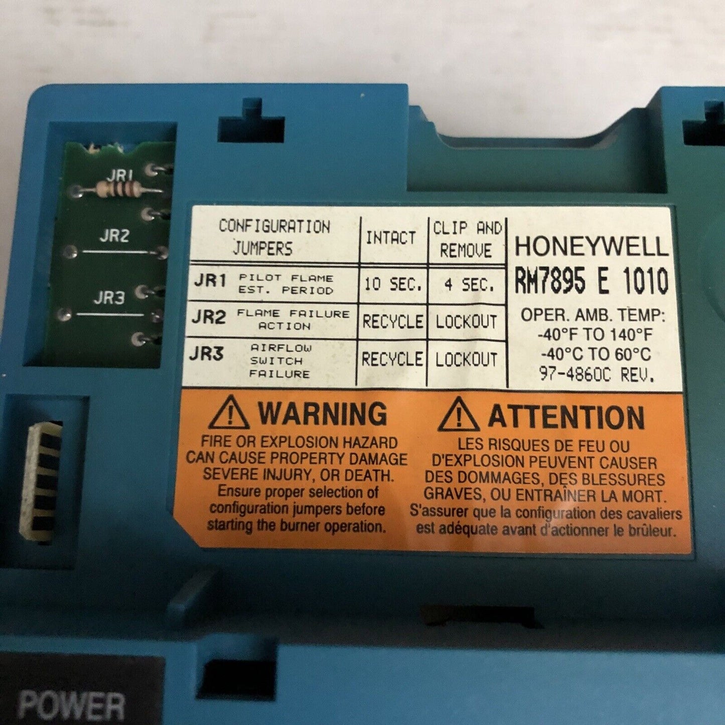 Honeywell Rm7895e1010 Burner Control Rm7895 E 1010 Controller Rm7895e1010,Cv