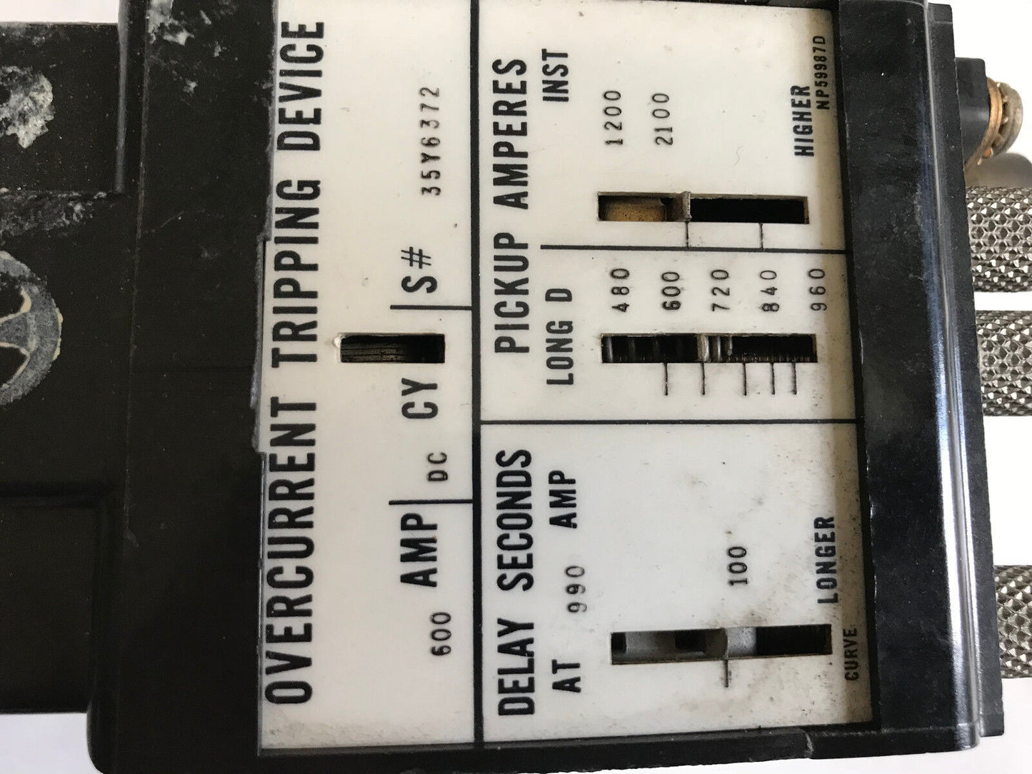 Westinghouse Db Breaker 600Amp,Np59987d Overcurrent Tripping Device,S-35Y6372,Ah