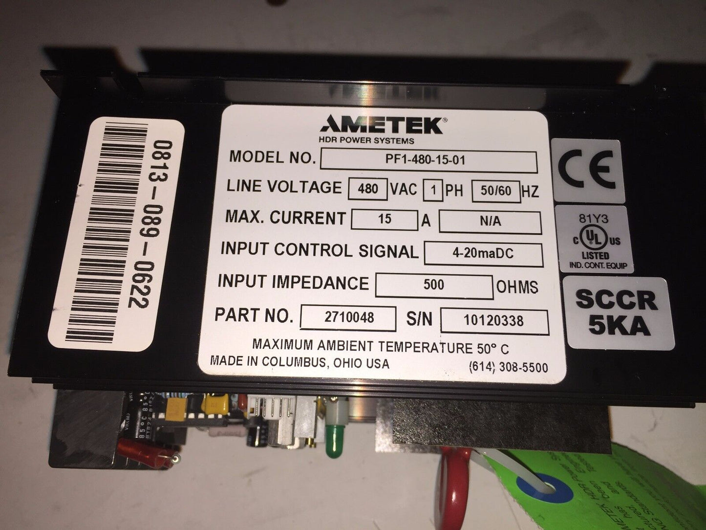 New Ametek 2710048, Pf1-480-15-01 Hdr Power System 480Vac,Bv
