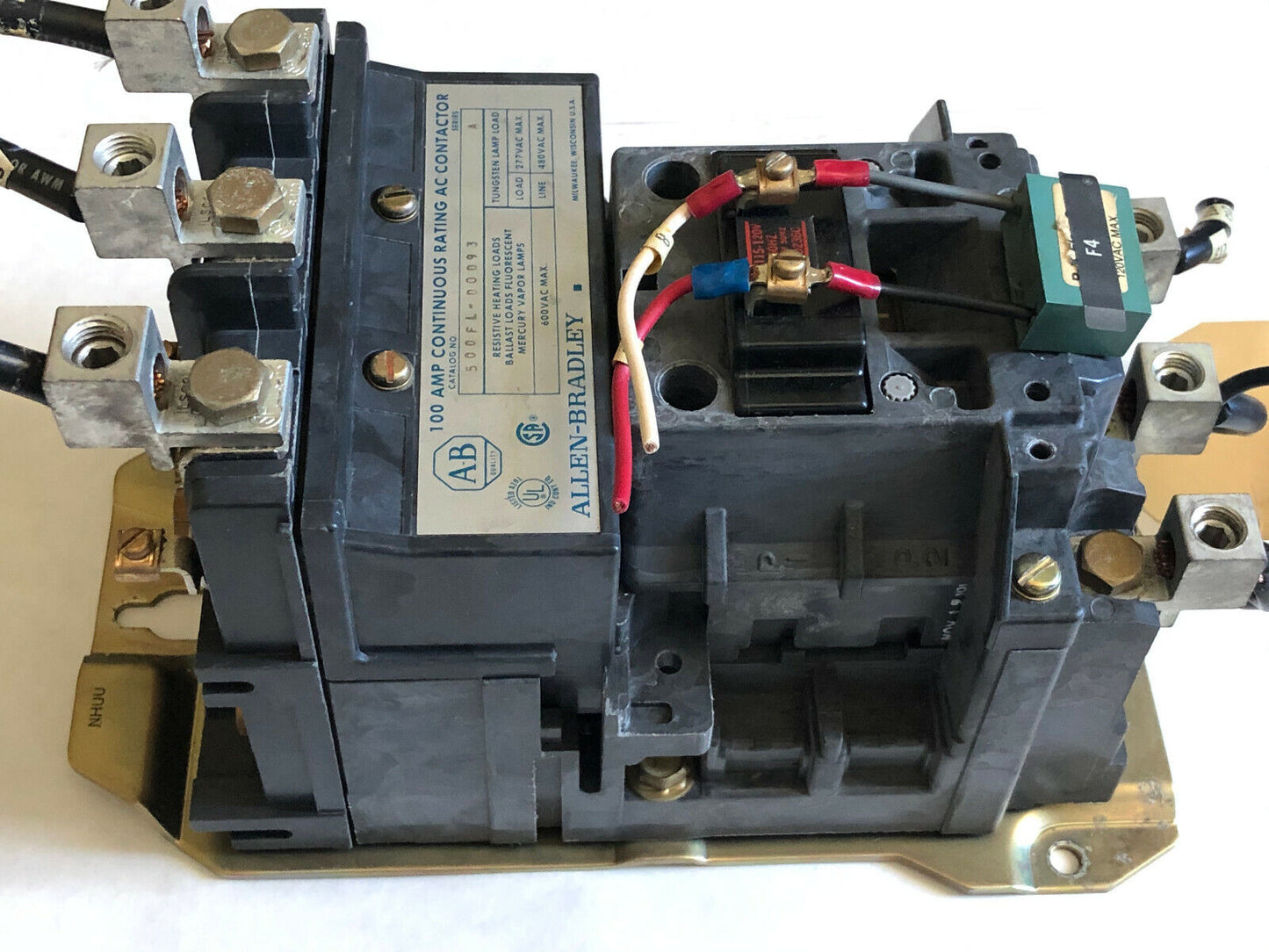 Allen Bradley 500Fl-D0d93,100Amp Continuous Ac Contactor 500Fl-Dod93,120V,Ck