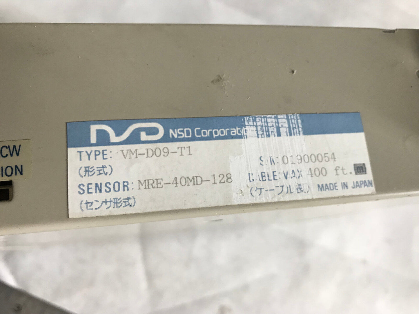 Nsd Vm-D09,Nsd Vm-D09-T1 Position Sensor Control Mre-40Md-128 Cable Max 400Ft