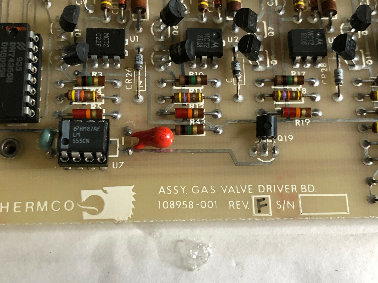 Thermco 108958-001 Pc Driver Board For Assy. Gas Valve Driver Bd,Eg,Cv