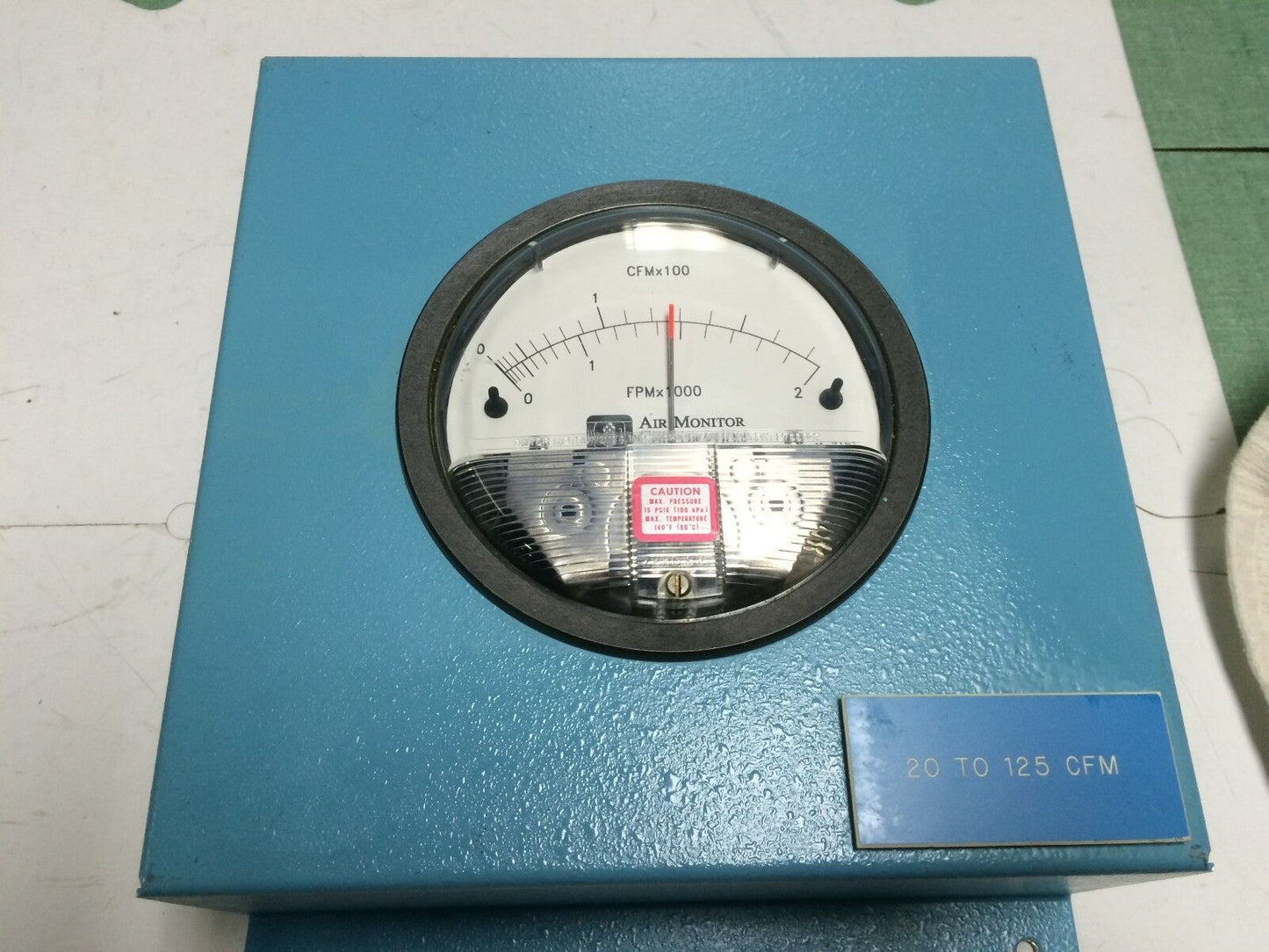 Air Monitor M-2157 Cfmx100,Fpmx1000 Meter Wall Stationary 20-125Cfm,Type-S,Cg