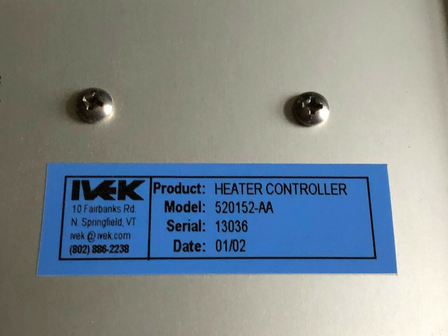 Ivek 520152-Aa Heater Controller,520152 Aa,Tj