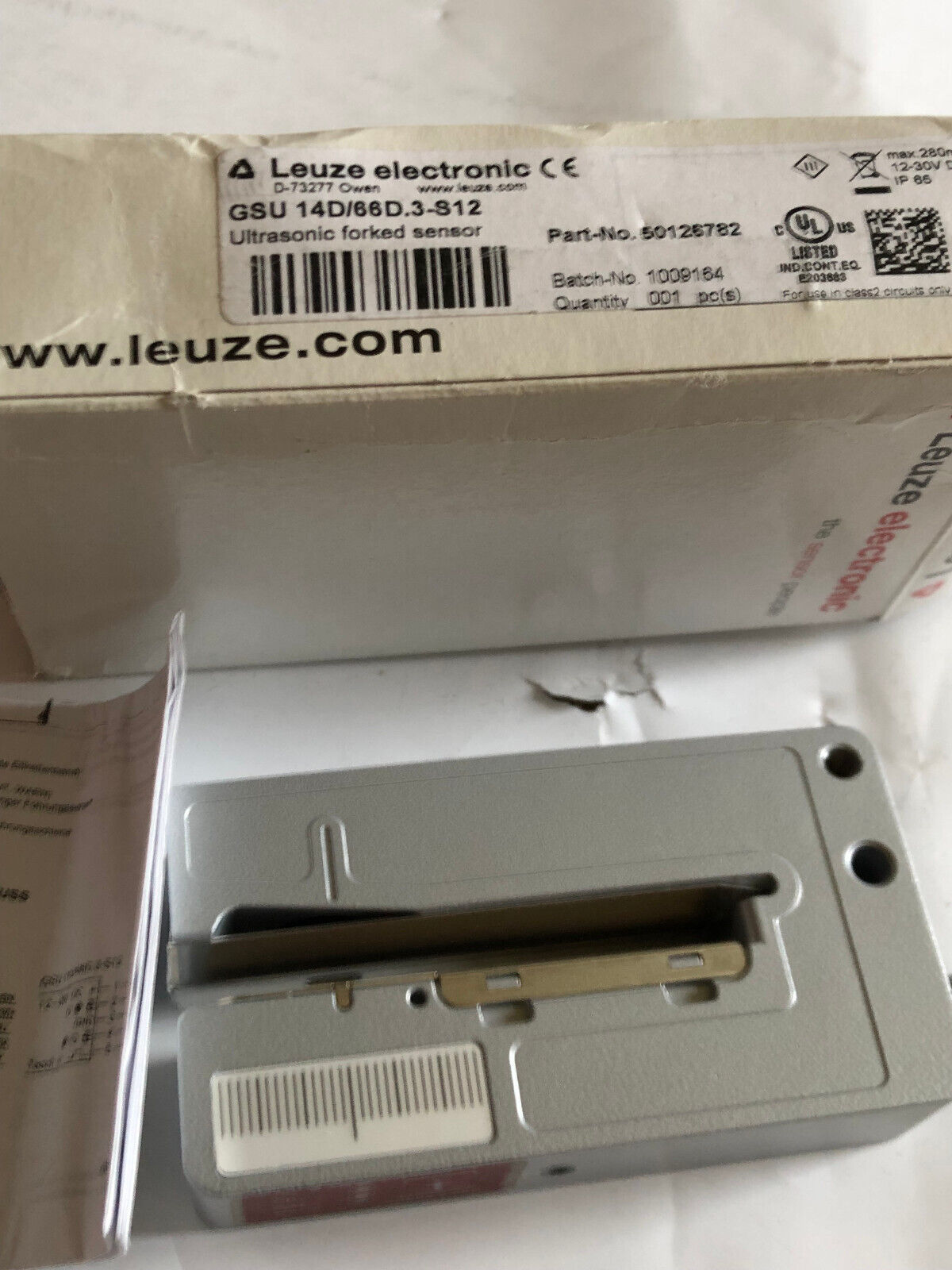 New Leuze Gsu 14D/66D.3-S12,50126782 Ultrasonic Forked Sensor,Gsu14d/66D.3S12,Fm