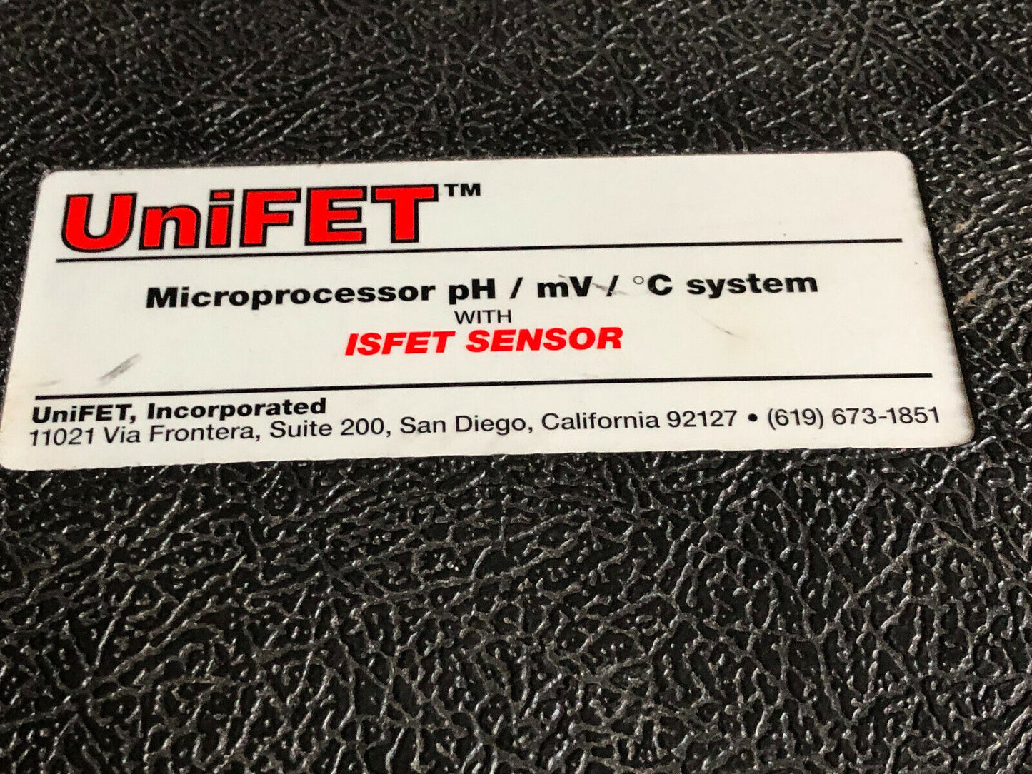 Unifet Uf100-00 Microprocessor Ph/Mv/*C Meter,Cl