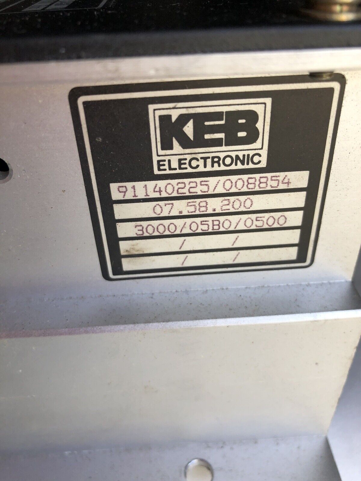 Keb Combivert Inverter/Drive 91140225, 5-Phase,220/240V,0.55Kw,06.58.200-1229,Tk