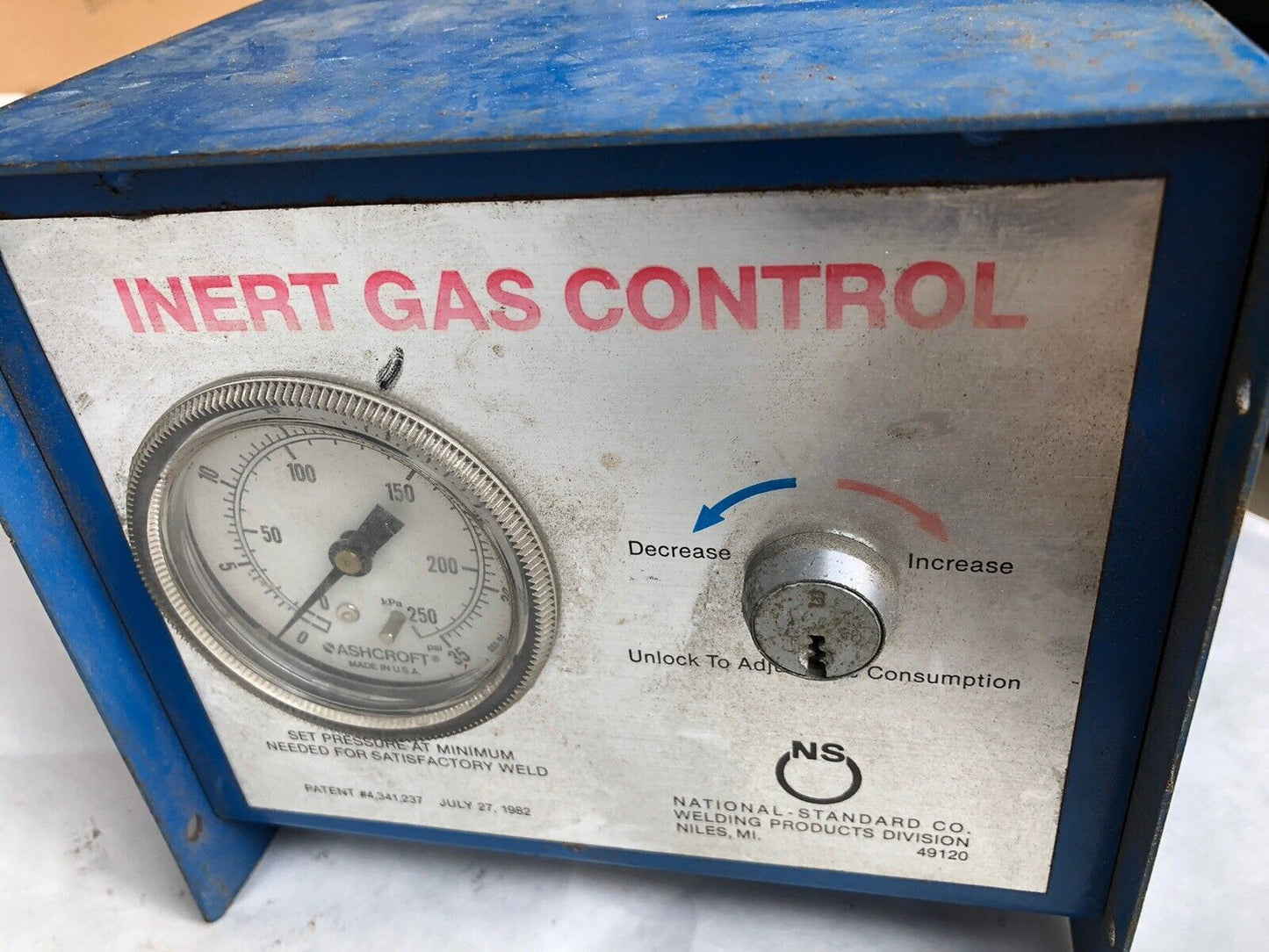 National Standard 16692 Inert Gas Control No Key, 100-Psi  Npt 1/4",Hf