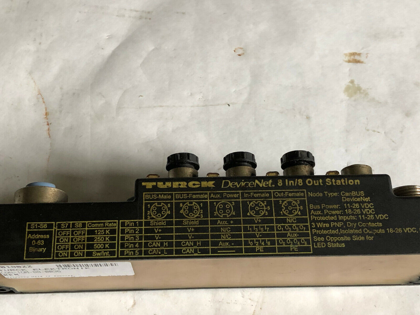 Turck Cdn-Iom-88-0036,Cdn-Iom-80-0036 Bus Stop Devicenet 8 I/O Station,Er