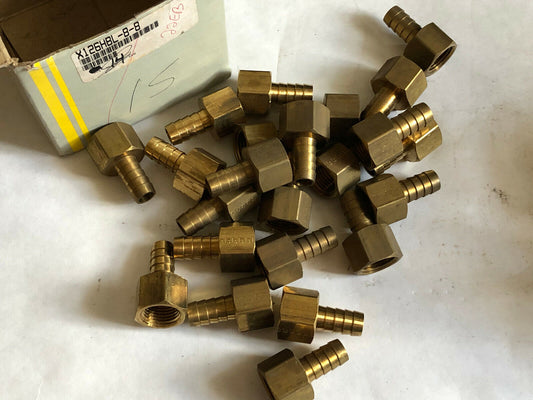 Lot 23 1/2" Parker Fluid Connector X126hbl-8-8,Brass Barb Barbed Hose Fitting,Sv