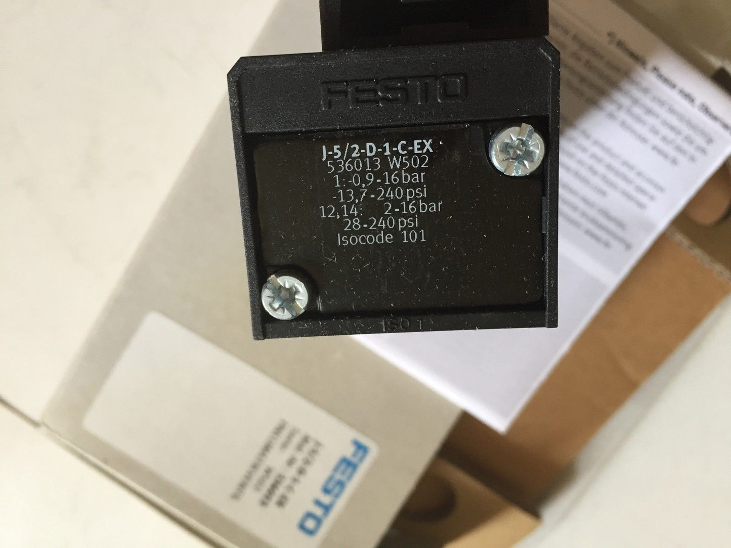 New Festo J-5/2-D-1-C-Ex Pneumatic Double Solenoid Valve,Fb