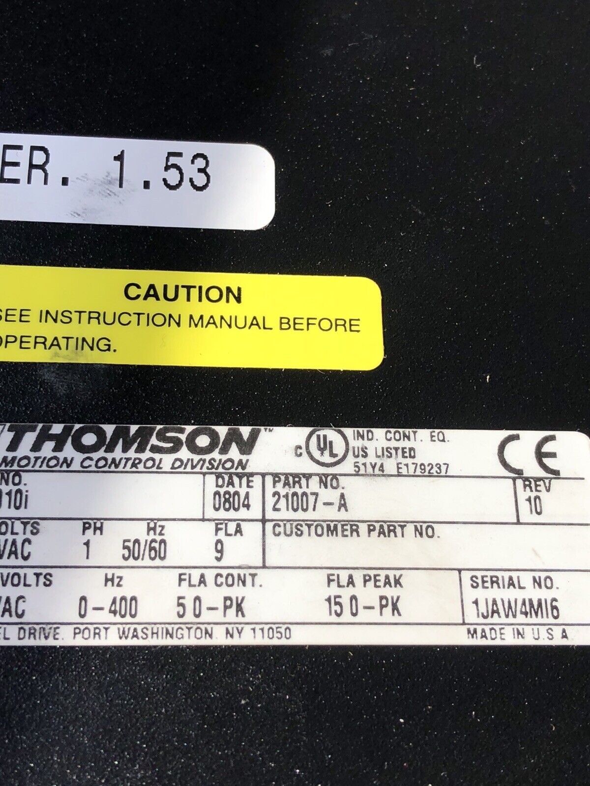 New Thomson Odm-010I Omnidrive Servo Drive,1 Phase,120/240 Vac,15 Amp,Odm-010,Fc