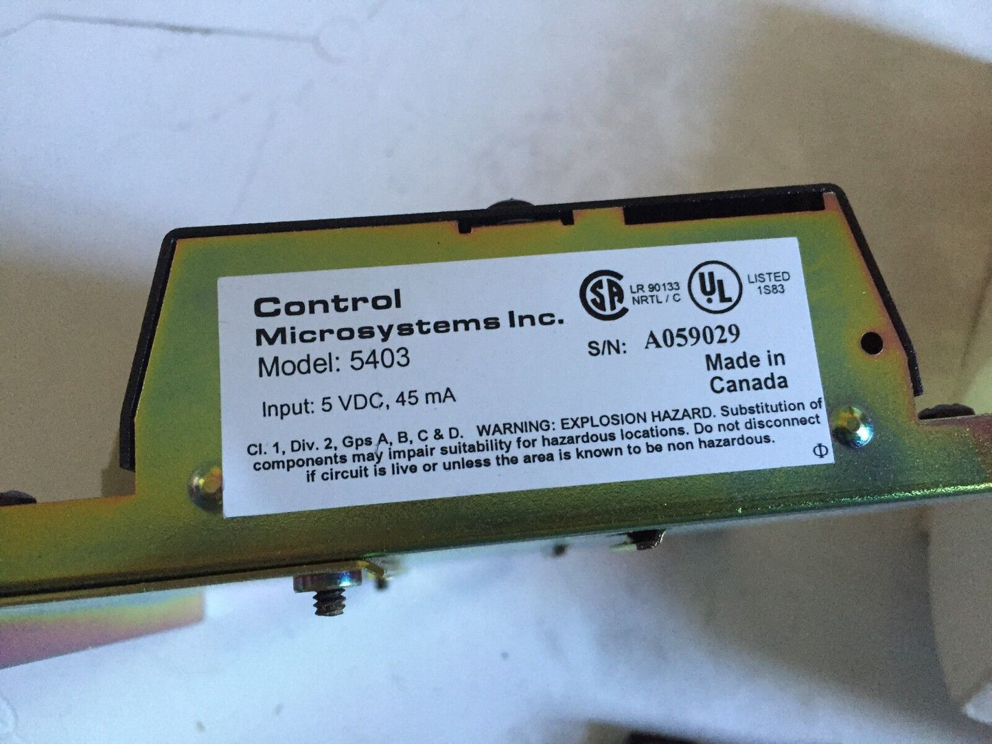 New Control Microsystems 5403 120V,5000 Series 297107 Digital  8Pt Discreet,Dd