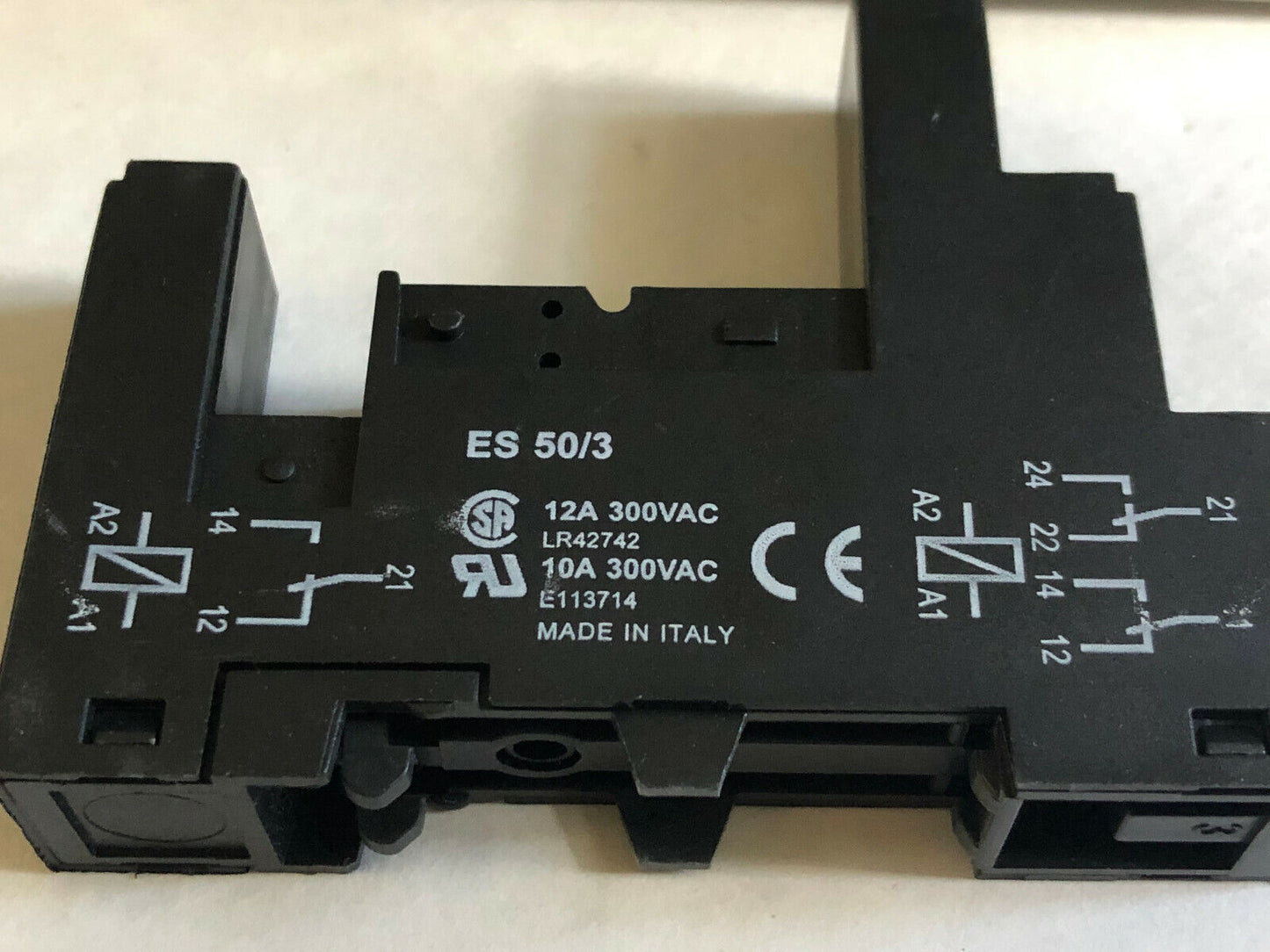 New Lot 10 Parajust  Es-50/3 Relay Socket 1Nc/1No 10/12Amp 300Vac,Ag