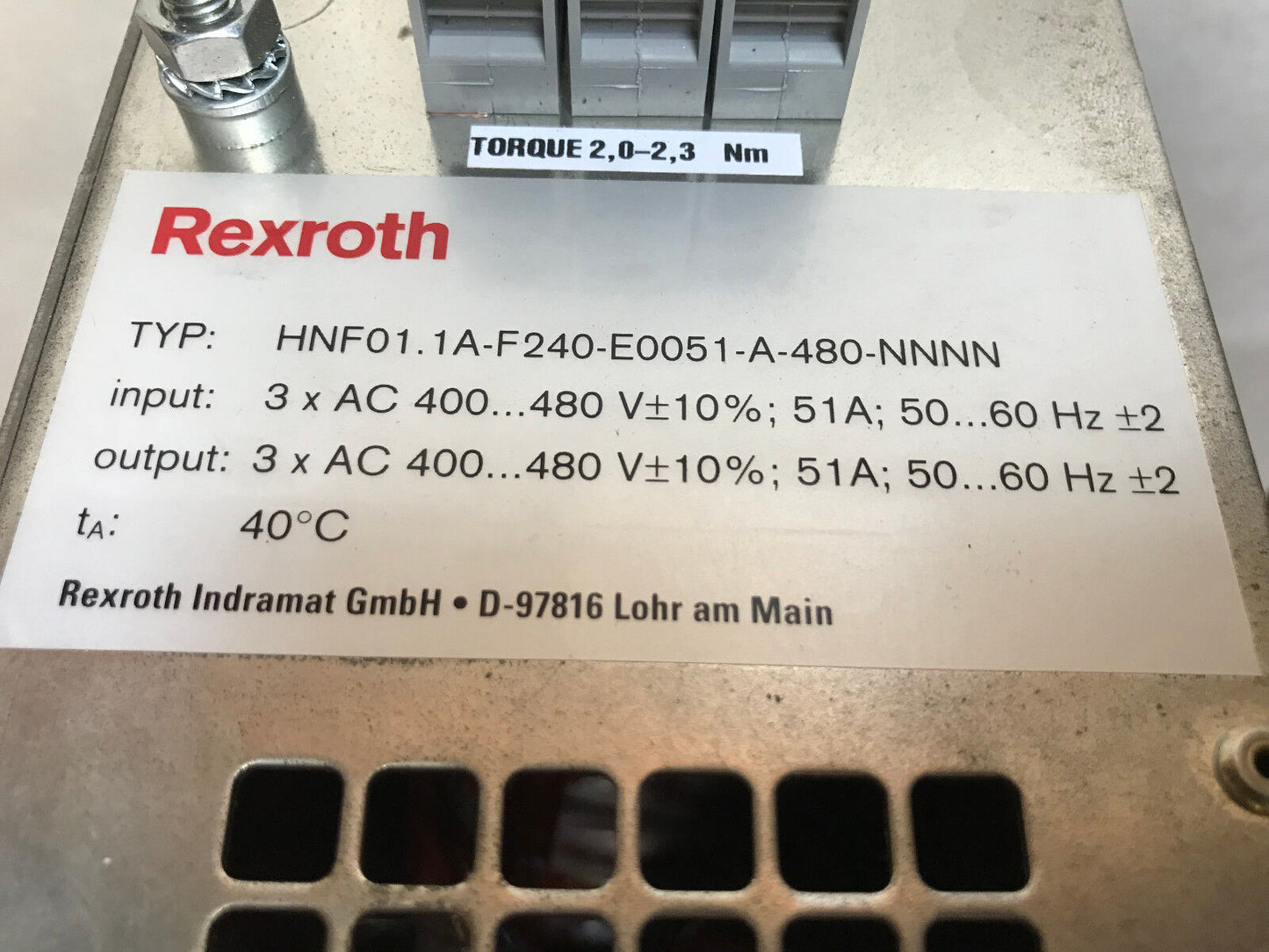 Rexroth Hnf01.1A-F240-E0051-A-480-Nnnn Indra Drive Line Filter Intradrive,Sb