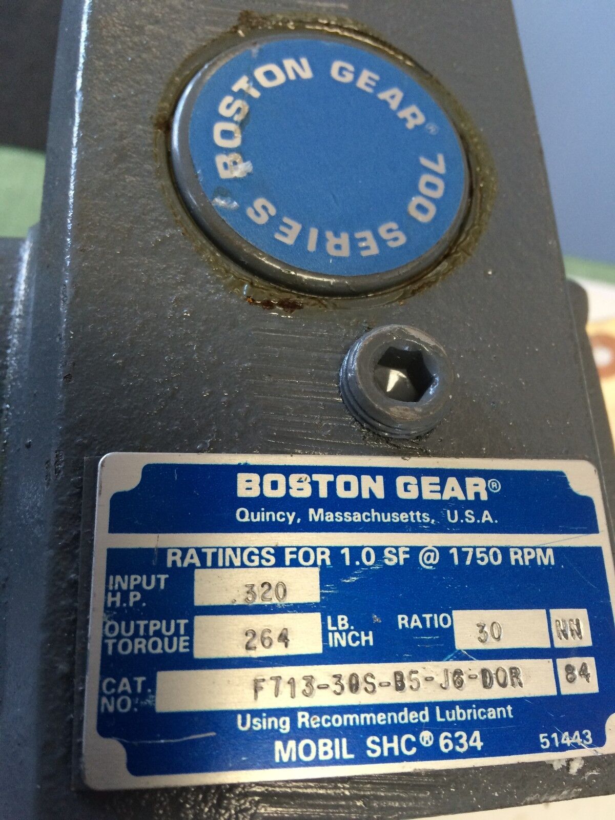 New Boston Gear F713-30S-B5-J6-Dor Right-Angle Gear Motor,30:1-Ratio,.320Hp,Ck