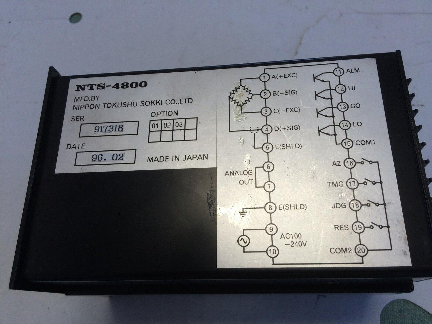 Nippon Tokushu Sokki Nts  Nts-4800 Peak Indicator,Bq
