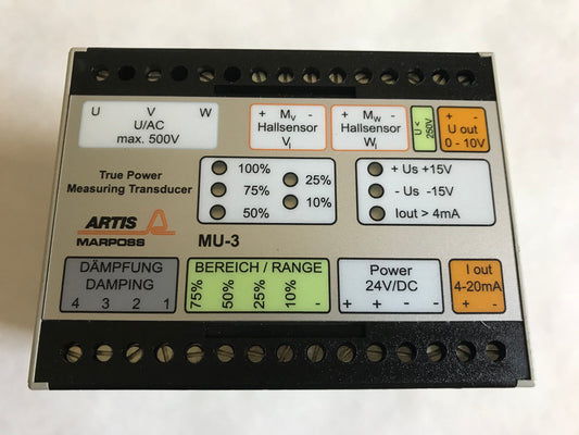 Artis Mu3 Marposs Mu3,1181326 Artis 0300 Amplifier Measurement Converter,500V,Ah