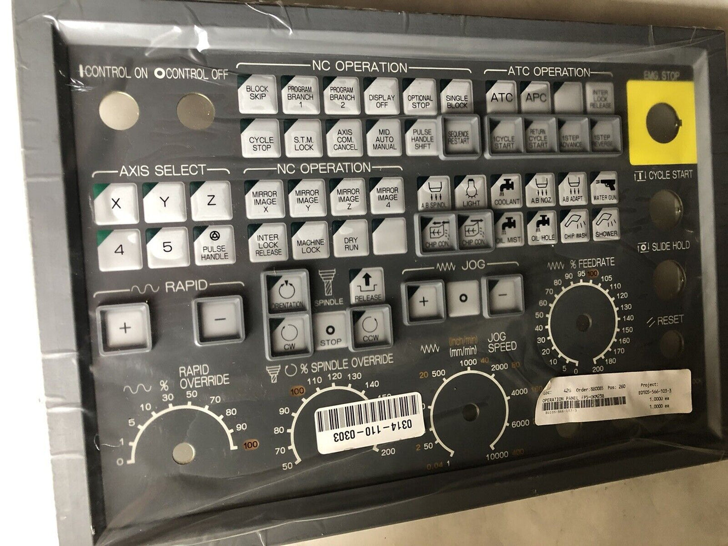 Okuma Mpn 7000,Mpn7000m-S,E0105-566-103-3,Fp5-Okm23,Operator Interface Panel,Tk