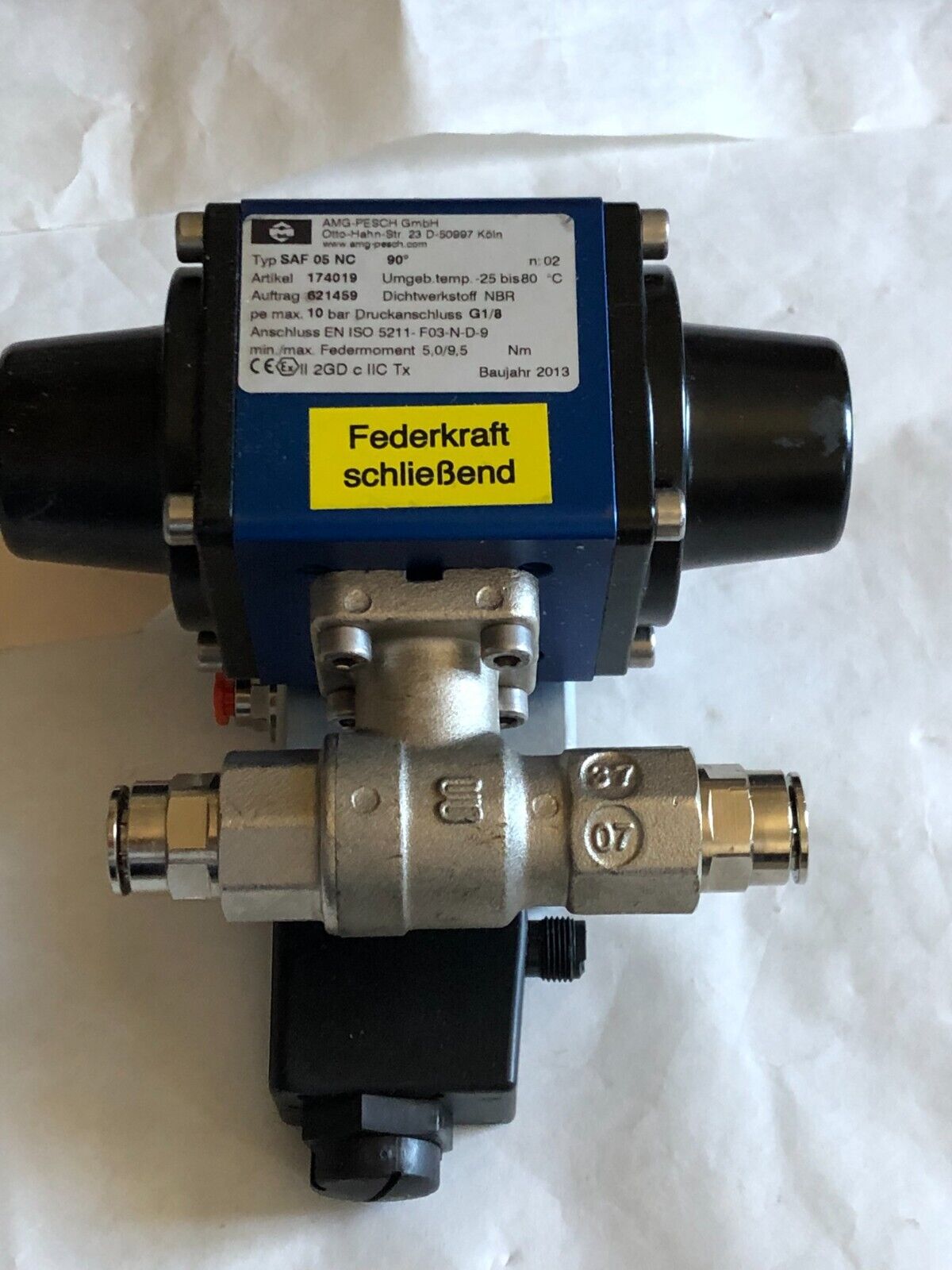 New Amg-Pesch Saf05nc Ball Valve,Amg-Pesch Saf 05 Nc 90,Bielomatik 2W-Kugel,Az