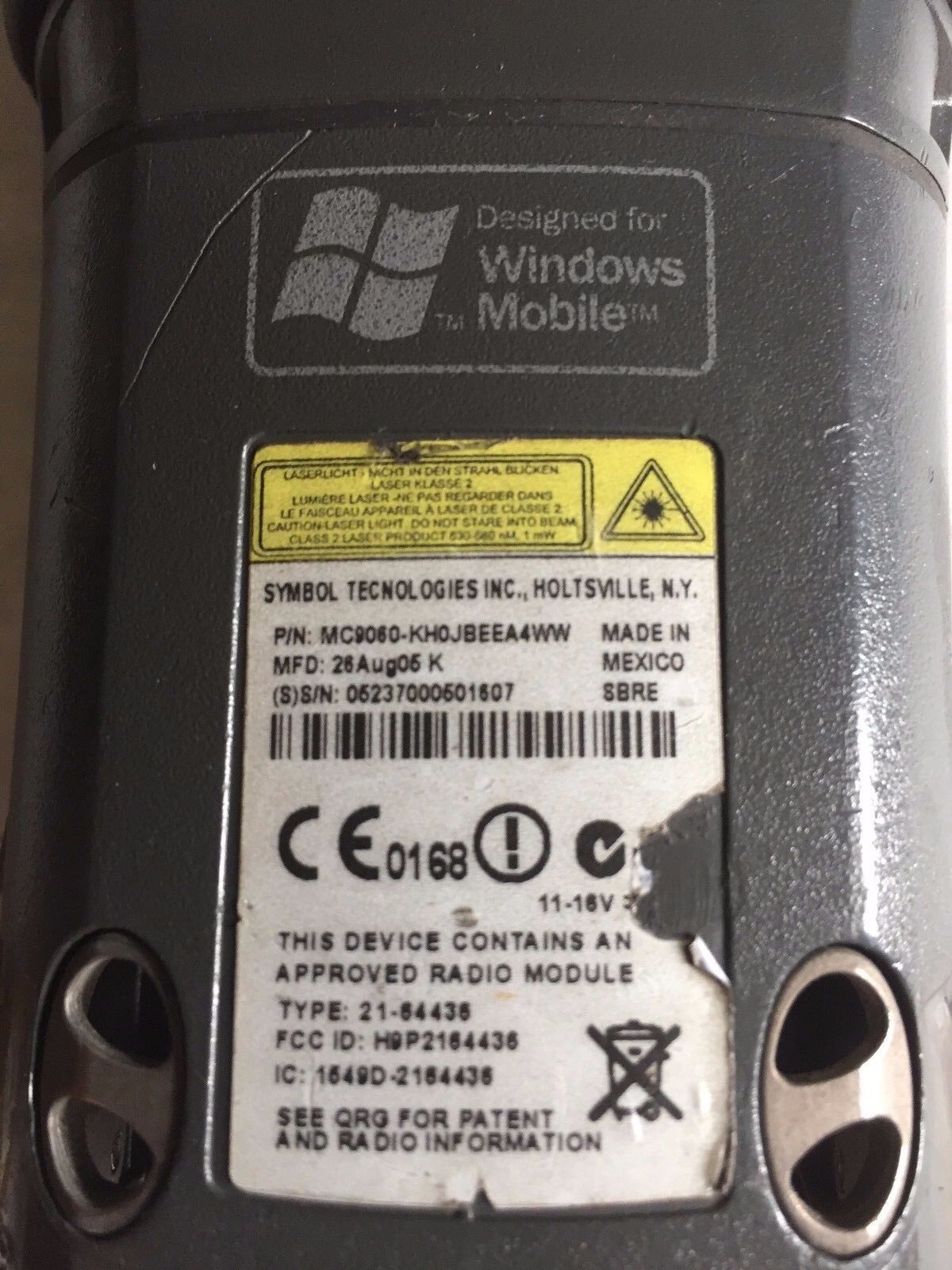 Symbol Mc9060-Kh0jbeea4ww Pocket Pc Barcode Scanner 64Mb 3.8" Monochrome,Br