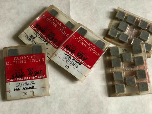 New Lot 50 Carborundum Sq163p4,Sng 434 Ceramic Cutting Inserts,Grade Cct 707,Sv