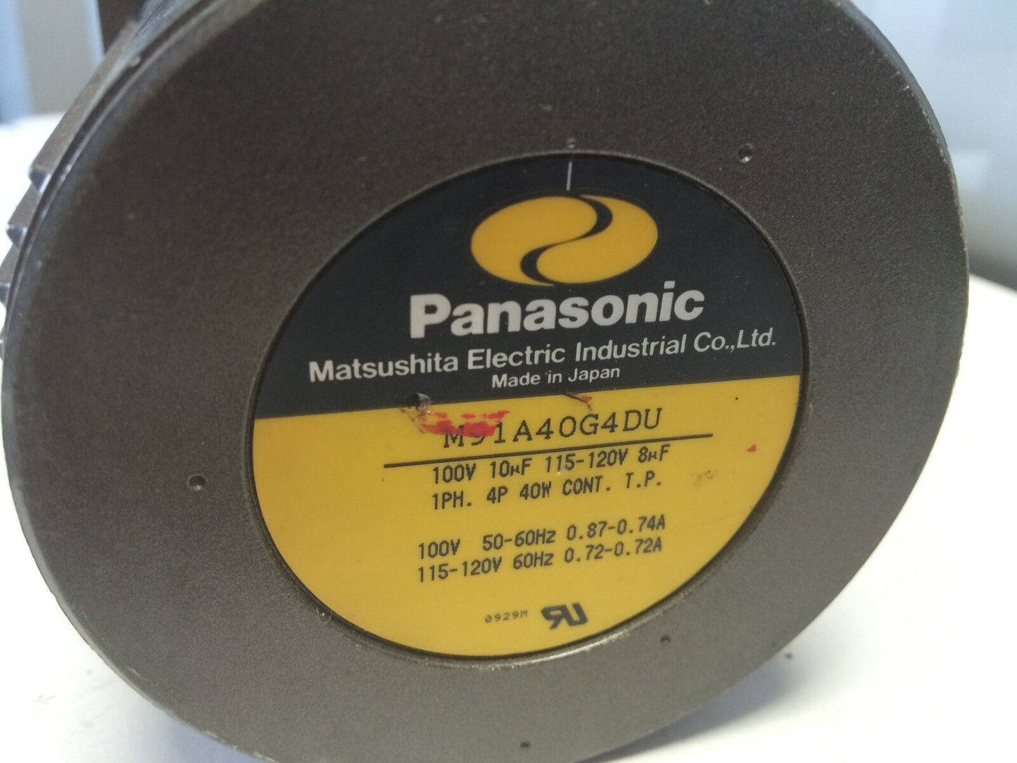 Panasonic M91a40g4du C$B Motor, 100 V, 1-Phase M9cbia40g 4Du,Ba