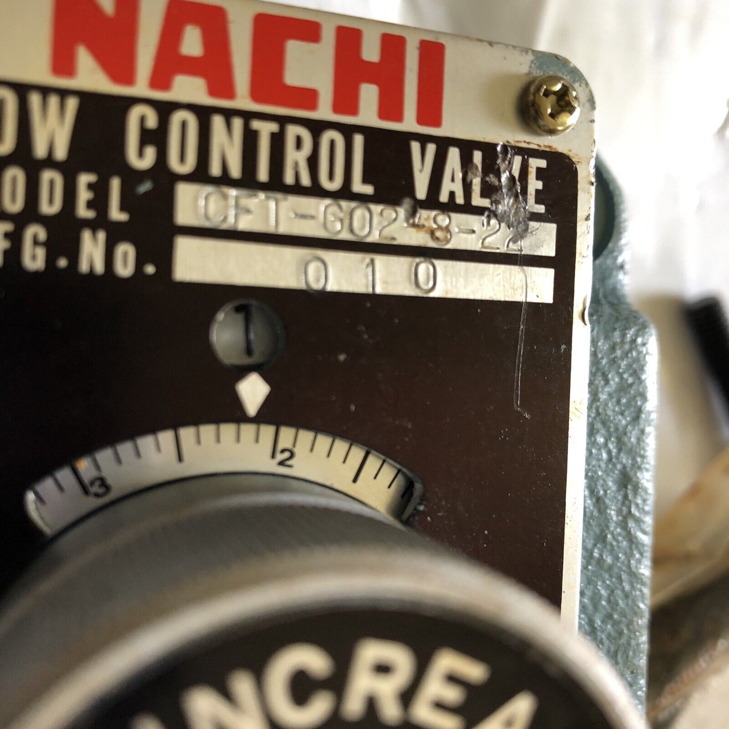 Nachi Cft-G02-8-22,010 Hydrualic Flow Control Valve,Fbb80-02-0A,Cft-G02-3-22,Bb