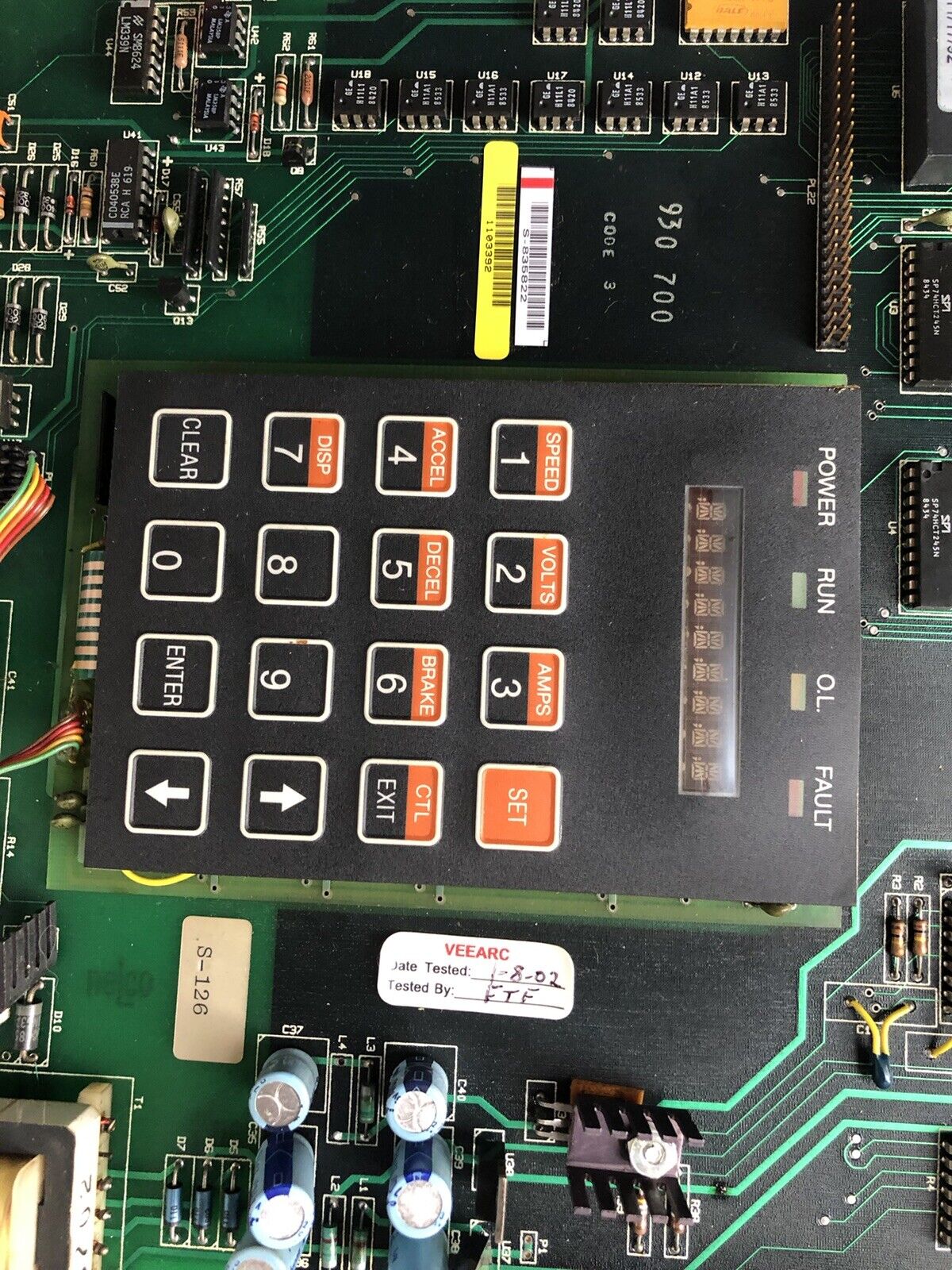Vee Arc 404-098-A Pc Control Board W/ Keypad 930 700 010887,Vee Arc 404-098, Dh