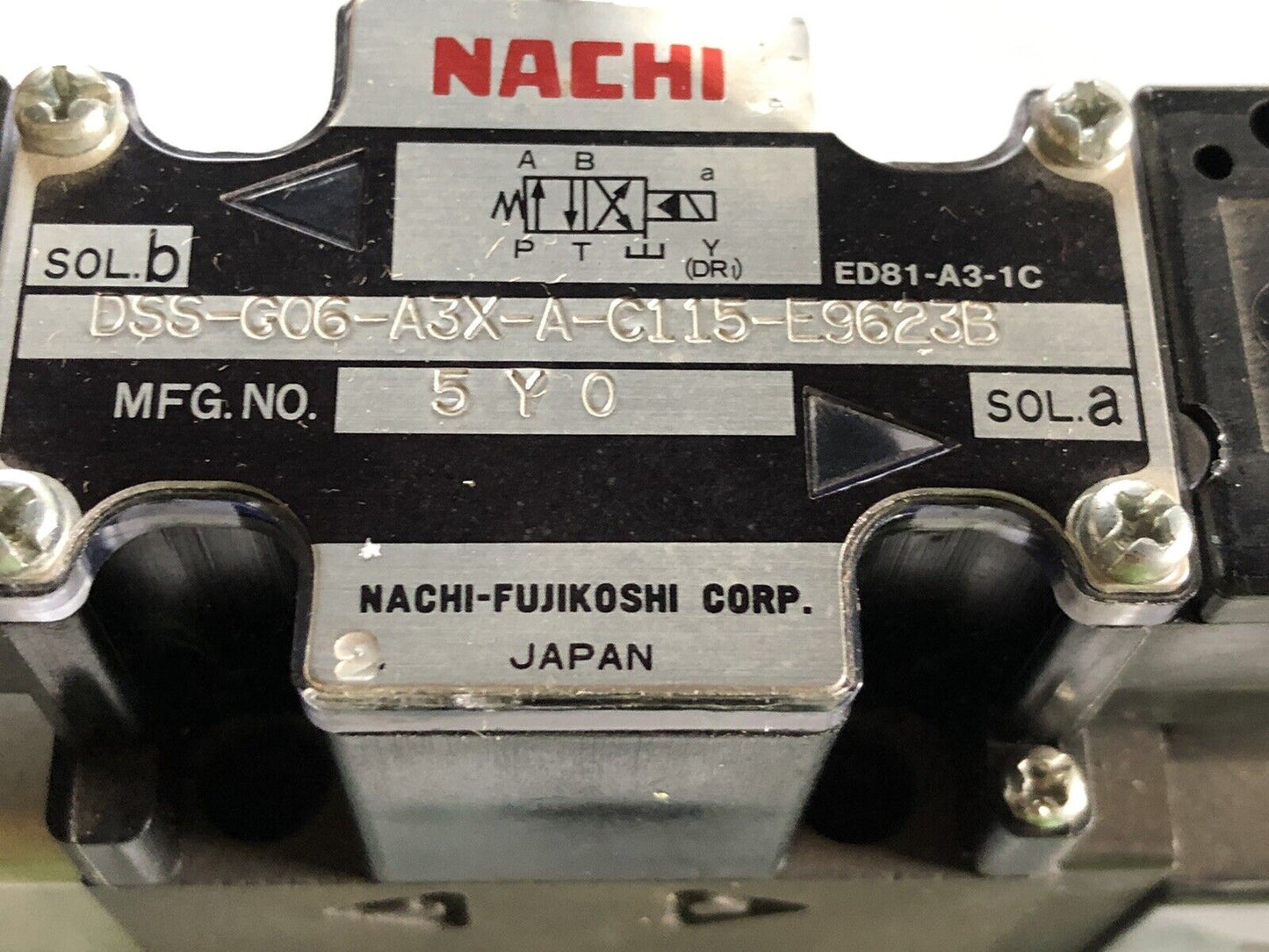 Nachi Dss-G06-A3x-A-C115-E9623b Hydraulic Directional Valve 5Y0,Dhe10-06-1A,Ex