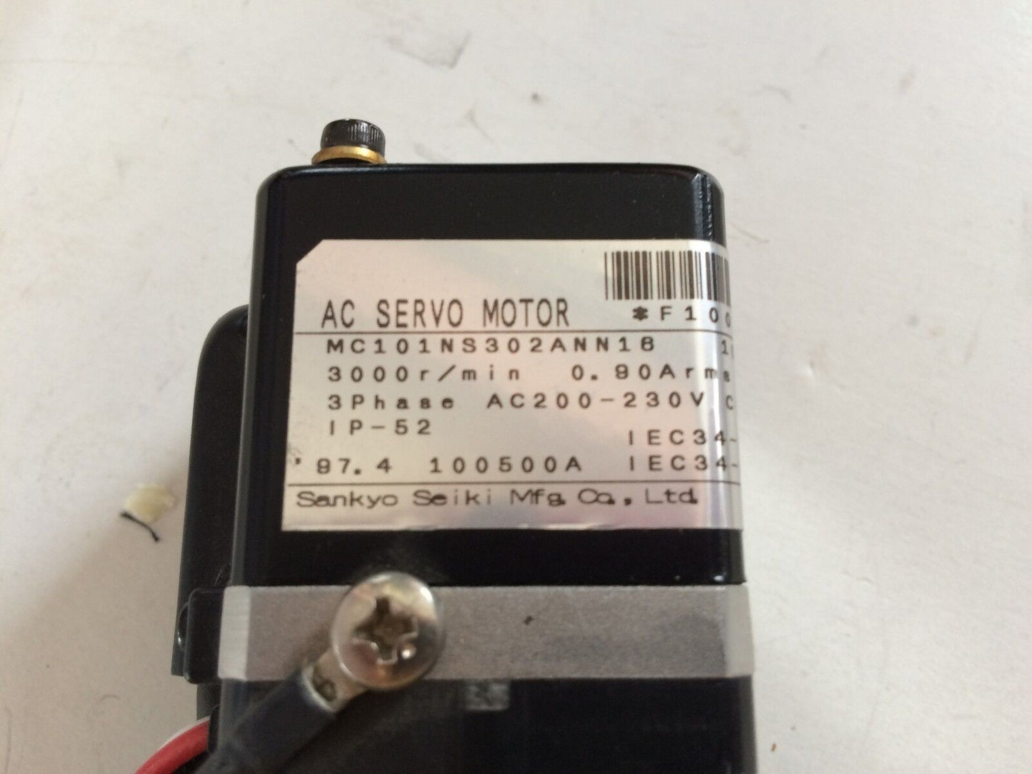 New Sankyo Seiki Mc101ns302ann1b Ac Servo Motor,3Ph,Mc101ns302ann18,3000 Rpm,Ed