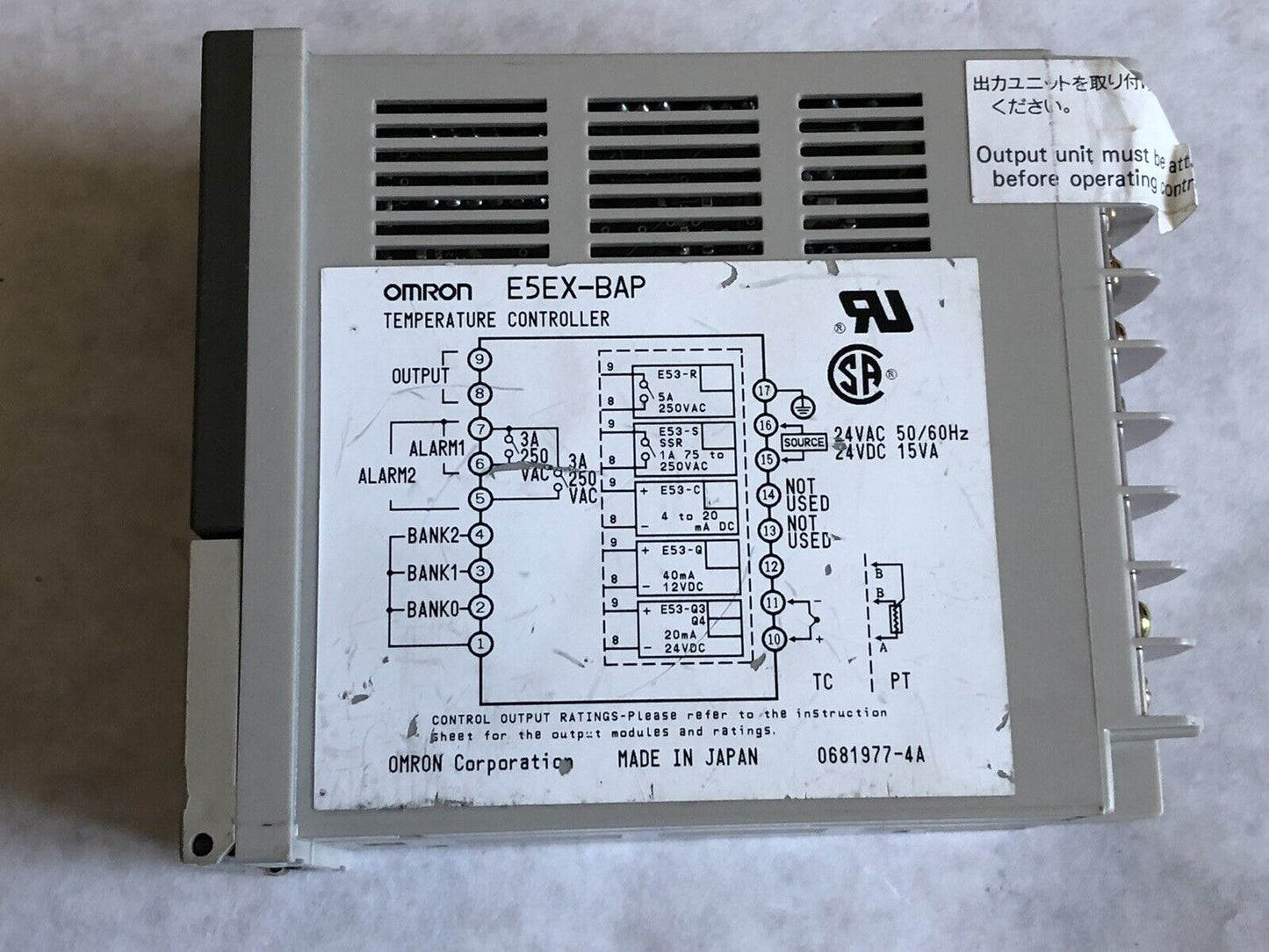 Omron E5ex Bap Temperature Controller 24Vac/Dc 50/60Hz E5ex-Bap,Ez